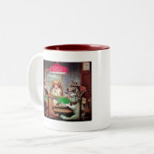 2 Couleurs Chiens jouant la tasse de tisonnier (Devant gauche)