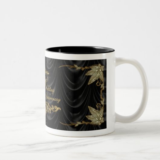 2 Couleurs cinquantième Tasse d'anniversaire de mariage (Droit)