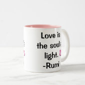 2 Couleurs Citations : L'amour Est-Rumi tasse (Devant droit)