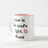 2 Couleurs Citations : L'amour Est-Rumi tasse (Devant gauche)
