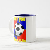2 Couleurs Coach de football tasse (Devant gauche)