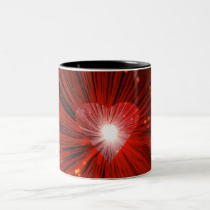 2 Couleurs Coeur rouge tasse à deux tons