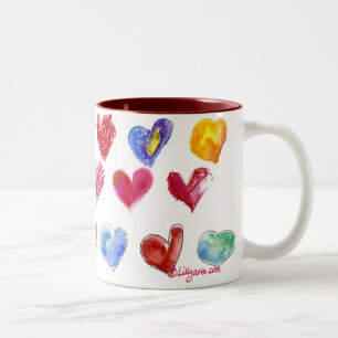 2 Couleurs Coeurs d'amour de Valentine-- Tasse 4 de 4