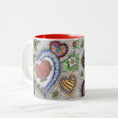 2 Couleurs Coeurs et tasse de fleurs (Devant gauche)