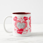 2 Couleurs Coeurs tasse faite sur commande de photo d'amour (Gauche)