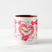 2 Couleurs Coeurs tasse faite sur commande de photo d'amour (Centre)
