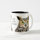 2 Couleurs Conception de tasse avec chouette (Devant droit)