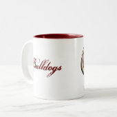 2 Couleurs Conception de tasse de bouledogue (Devant gauche)