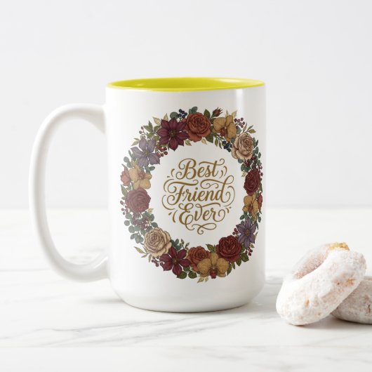 2 COULEURS CONCEPTION DE TASSE MEILLEURE MÈRE JAMAIS, CONCEPT (Avec donut)