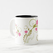 2 Couleurs Conception lunatique de tasse de fleurs (Devant gauche)