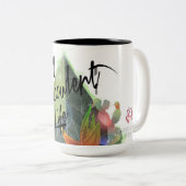 2 Couleurs Conception pour la tasse d'éléphant de sérénité (Devant droit)