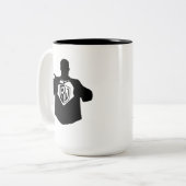 2 Couleurs Copie TwoTone de double de tasse du noir 15oz de (Devant gauche)