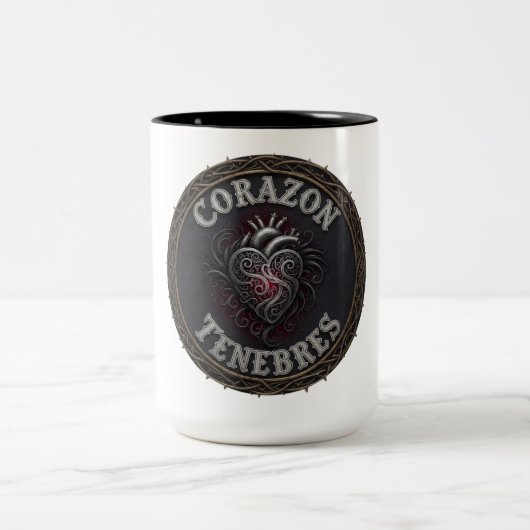 2 Couleurs Corazon Tenbres Logo Tasse (Centre)
