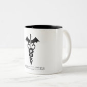 2 Couleurs Cousez la tasse de conception de caducée de (Devant droit)