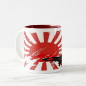 2 Couleurs Coutume japonaise de tasse de Soleil Levant de (Devant gauche)