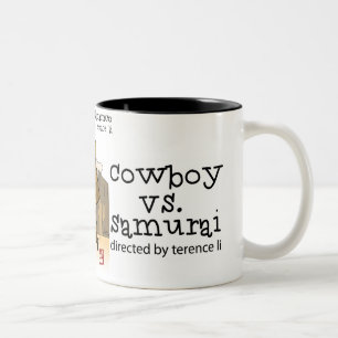 2 Couleurs Cowboy contre la tasse samouraï