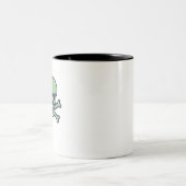 2 Couleurs Crâne vert noir tasse à deux tons (Centre)
