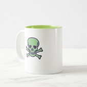 2 Couleurs Crâne vert tasse à deux tons (Devant gauche)