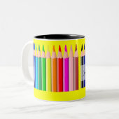 2 Couleurs Crayons - tasse à deux tons customisée (Devant gauche)