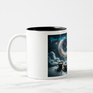 2 Couleurs Crescent lune et étoiles scintillantes tasse de ca