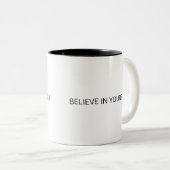 2 Couleurs Croyez en vous Design Café tasse (Devant droit)