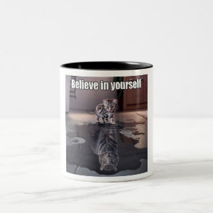 2 Couleurs "Croyez en vous-même" le noir tasse à deux tons 
