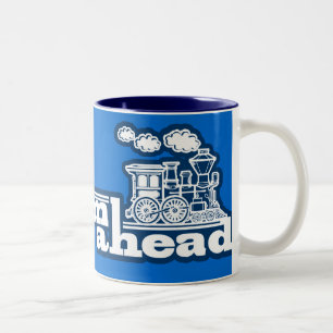 2 Couleurs Cuisez la pleine tasse bleue de logo de vapeur de