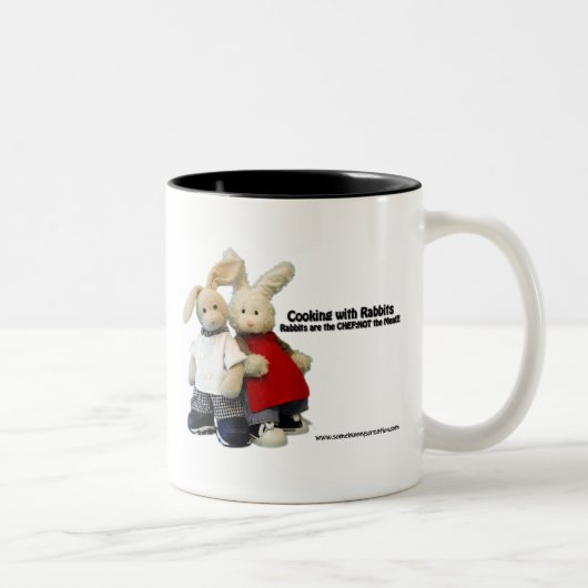 2 Couleurs Cuisson avec des lapins - tasse (Droit)