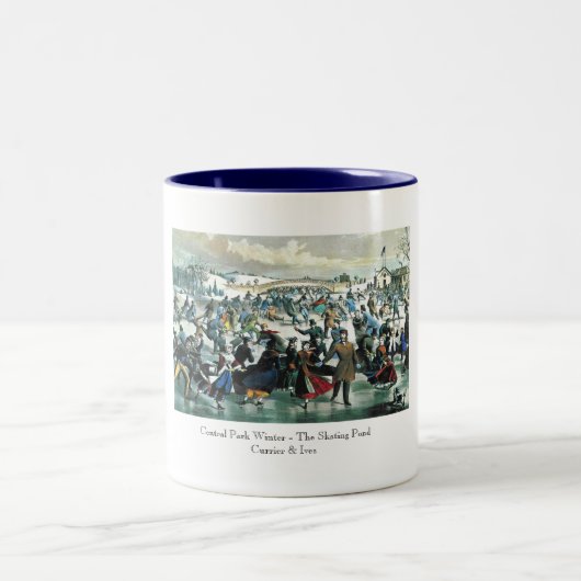 2 Couleurs Currier et Ives - tasse - hiver de Central Park (Centre)