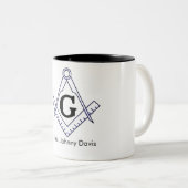 2 Couleurs Customisez votre propre tasse maçonnique (Devant droit)