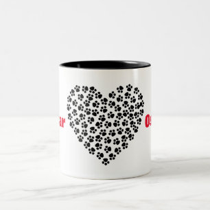 2 Couleurs Customisez votre tasse du nom d'animal familier