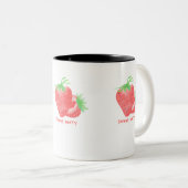 2 Couleurs Cute tasse de café fraise (Devant droit)