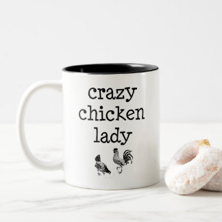 2 Couleurs Dame folle de poulet - tasse de deux tons