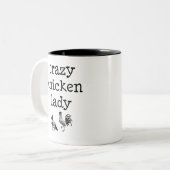 2 Couleurs Dame folle de poulet - tasse de deux tons (Devant gauche)