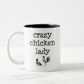 2 Couleurs Dame folle de poulet - tasse de deux tons (Gauche)