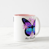 2 Couleurs De meilleurs amis tasse de papillon pour toujours (Devant droit)