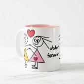 2 Couleurs De soeurs chiffre adorable tasse de bâton pour (Devant gauche)