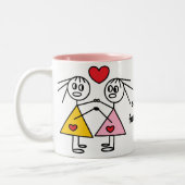 2 Couleurs De soeurs chiffre adorable tasse de bâton pour (Gauche)