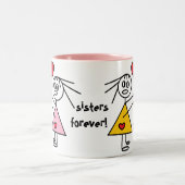 2 Couleurs De soeurs chiffre adorable tasse de bâton pour (Centre)