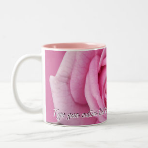 2 Couleurs Décor rose personnalisé rose de tasse de café de