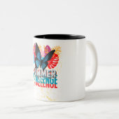 2 Couleurs défi d'été thème café tasse (Devant droit)