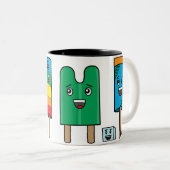 2 Couleurs Défilé de Popsicle - tasse (Devant droit)