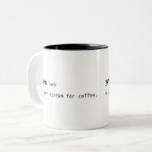 2 Couleurs Définition drôle de tasse de café de bâillement (Devant gauche)