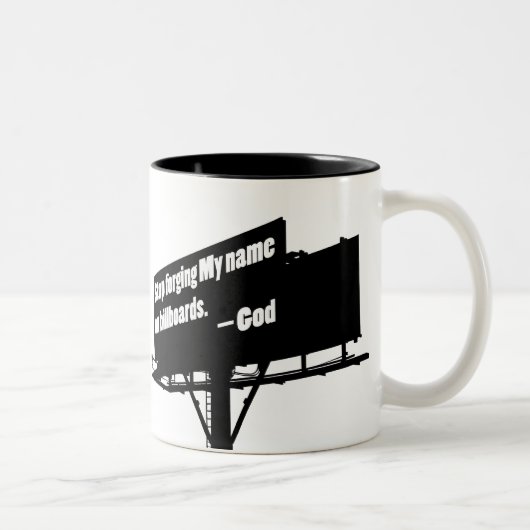 2 Couleurs Dieu dit Quit It Billboard tasse (Droit)