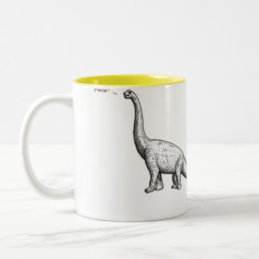 2 Couleurs Dinosaure, F*ck, tasse animale (Gauche)