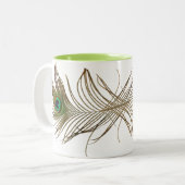 2 Couleurs Double de plume de paon - tasse (Devant gauche)