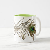 2 Couleurs Double de plume de paon - tasse (Devant droit)