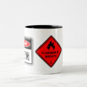 2 Couleurs Dragon de danger - tasse drôle de geek de panneau (Centre)
