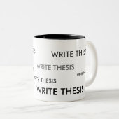 2 Couleurs Écrivez la tasse de rappel de thèse (Devant droit)