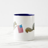 2 Couleurs Écureuil avec la tasse de drapeau américain (Centre)